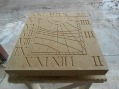 Carving the new sundial